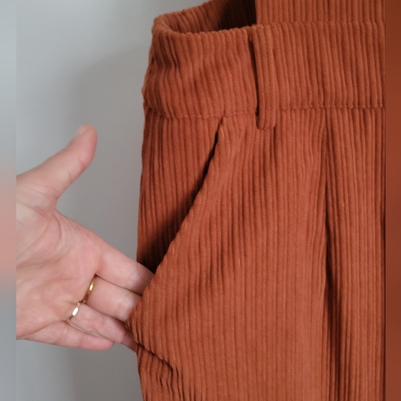 CIDER Corduroy Jumpsuit Overall Wide legs Orange Small - Picture 2 of 4